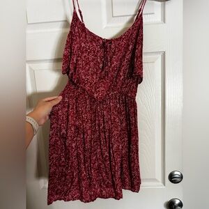 American Eagle Outfitters Burgundy Long Sleeve Dress